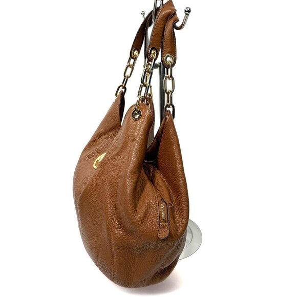 MICHAEL Michael Kors Large Fulton Triple Compartment Hobo Bag Tan Leather Gold - Picture 6 of 16